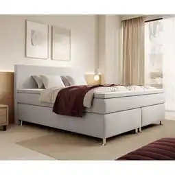 Netto Marken-Discount Inter Handels Boxspringbett Gent - versch. Ausführungen - 180x200cm Silbergrau TFK Angebot