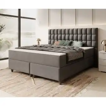 Netto Marken-Discount Inter Handels Boxspringbett WIEN - versch. Ausführungen - 180x200cm Samt Anthrazit TFK Angebot