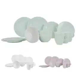 Netto Marken-Discount GIMEX Melamin Geschirr Set Vivid Royal Line Pastell Camping Essgeschirr Teller Farbe: Weiß Angebot