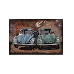 Netto Marken-Discount Harms Import & Vertriebs GmbH & Co. KG - 3D Metallbild blaue Autos mit Pärchen Angebot