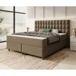Netto Marken-Discount Inter Handels Boxspringbett WIEN - versch. Ausführungen - 180x200cm Samt Braun TFK Angebot