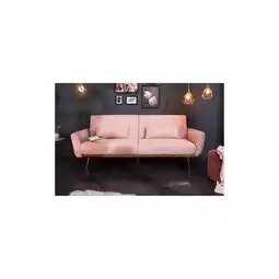 Netto Marken-Discount riess-ambiente Schlafsofa BELLEZZA- Retro 210cm altrosa 3-Sitzer Couch inkl. Kissen Angebot