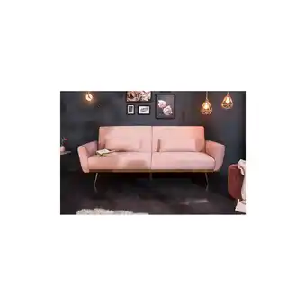 Netto Marken-Discount riess-ambiente Schlafsofa BELLEZZA- Retro 210cm altrosa 3-Sitzer Couch inkl. Kissen Angebot