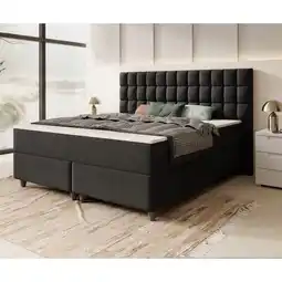 Netto Marken-Discount Inter Handels Boxspringbett WIEN - versch. Ausführungen - 180x200cm Samt Schwarz TFK Angebot