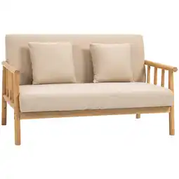 Netto Marken-Discount HOMCOM 2 Sitzer Sofa Polyester, Gummiholz Angebot