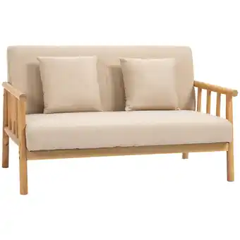 Netto Marken-Discount HOMCOM 2 Sitzer Sofa Polyester, Gummiholz Angebot