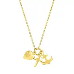 Netto Marken-Discount Fascination by Ellen K. Anhänger mit Kette 375/- Gelbgold Glaube,Liebe,Hoffnung Angebot