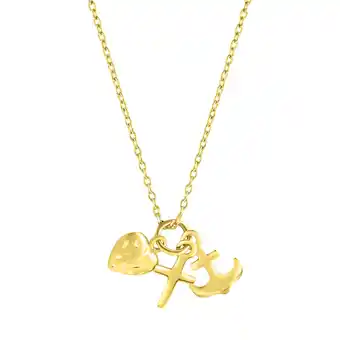 Netto Marken-Discount Fascination by Ellen K. Anhänger mit Kette 375/- Gelbgold Glaube,Liebe,Hoffnung Angebot