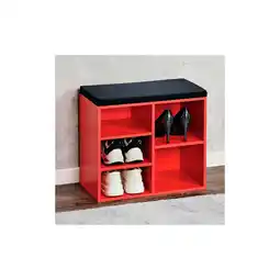 Netto Marken-Discount Kesper Schuhschrank mit Sitzkissen - versch. Ausführungen - Rot klein Angebot