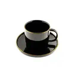 Netto Marken-Discount Zellerfeld 12-Teilig Kaffeeservice mit Untertasse Tasse Kaffeetasse Gold-Umrandung schwarz Angebot