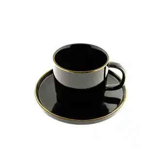 Netto Marken-Discount Zellerfeld 12-Teilig Kaffeeservice mit Untertasse Tasse Kaffeetasse Gold-Umrandung schwarz Angebot