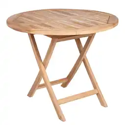 Netto Marken-Discount riess-ambiente Gartentisch EMPIRE TEAK - 90cm Teakholz rund klappbar Balkontisch Outdoor massiv Angebot