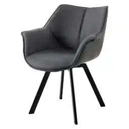Netto Marken-Discount riess-ambiente Stuhl THE DUTCH RETRO - antik grau Microfaser mit Armlehnen Modern Design drehbar Angebot