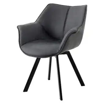 Netto Marken-Discount riess-ambiente Stuhl THE DUTCH RETRO - antik grau Microfaser mit Armlehnen Modern Design drehbar Angebot
