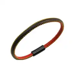 Netto Marken-Discount Zeeme Stainless Steel Armband echt Leder mit Deutschland-Farben 19cm Angebot