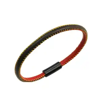 Netto Marken-Discount Zeeme Stainless Steel Armband echt Leder mit Deutschland-Farben 19cm Angebot