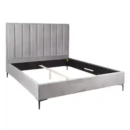 Netto Marken-Discount riess-ambiente Bett COSMOPOLITE - 160x200cm silbergrau Samt elegant Angebot