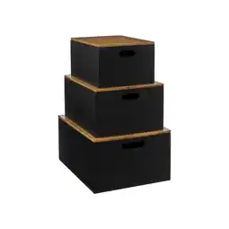 Netto Marken-Discount Aufbewahrungsboxen mit Bambusdeckel - 3er-Set Angebot