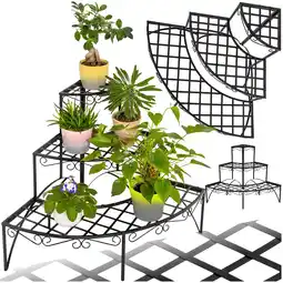 Netto Marken-Discount tectake Blumentreppe, mit 3 Stufen, geschwungene Verzierungen, 60 x 60 x 60 cm Angebot