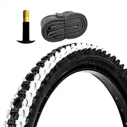 Netto Marken-Discount DSI Fahrradreifen MTB Fahrrad Mountainbike 1 Reifen 20 x 2,0 schwarz/weiß mit 1 Schlauch AV Angebot
