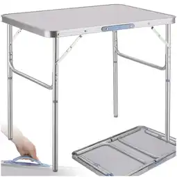 Netto Marken-Discount tectake Campingtisch, klappbar, anschraubbare, höhenverstellbare Beine und Füße, 75 x 55 x 68 cm Angebot