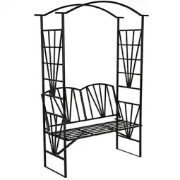 Netto Marken-Discount tectake Rosenbogen, aus Stahl, stabiler Halt, 114 x 42 x 210 cm Angebot