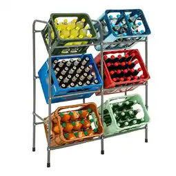 Netto Marken-Discount tectake Getränkekistenregal, aus Stahl, guter Zugriff, 96 x 33 x 116 cm Angebot