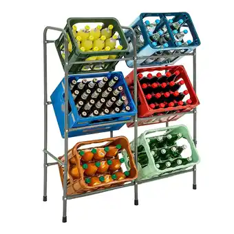 Netto Marken-Discount tectake Getränkekistenregal, aus Stahl, guter Zugriff, 96 x 33 x 116 cm Angebot