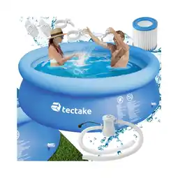 Netto Marken-Discount tectake Swimming Pool, rund, schneller Auf- und Abbau, reißfestes PVC-Gewebe Angebot
