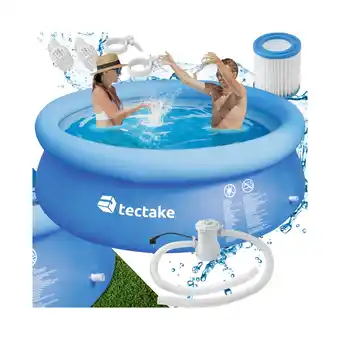 Netto Marken-Discount tectake Swimming Pool, rund, schneller Auf- und Abbau, reißfestes PVC-Gewebe Angebot