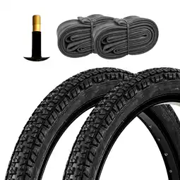 Netto Marken-Discount MTF BMX Fahrradreifen 20 Zoll 2 Reifen 20 x 2,125 schwarz Stollenprofil mit 2 Schläuchen AV Angebot