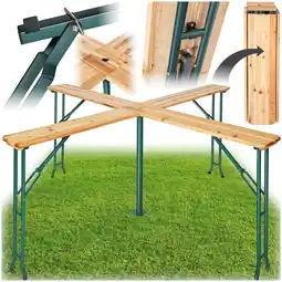 Netto Marken-Discount tectake Stehtisch, klappbar und standfest, bodenschonende Kunststofffüße, 241 x 241 x 103 cm Angebot