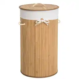 Netto Marken-Discount tectake Wäschekorb, aus Bambus, herausnehmbarer Wäschesack, 2 Tragegriffe, 36 x 63 cm Angebot