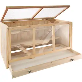 Netto Marken-Discount tectake Nagerkäfig, aus Holz, aufklappbares Dachgitter, 95 x 50 x 50 cm Angebot