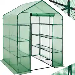 Netto Marken-Discount tectake Foliengewächshaus, 3,6 m³, mit 16 Regalebenen, UV-beständig, 143 x 143 x 195 cm Angebot