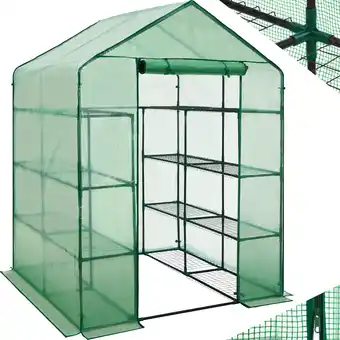 Netto Marken-Discount tectake Foliengewächshaus, 3,6 m³, mit 16 Regalebenen, UV-beständig, 143 x 143 x 195 cm Angebot
