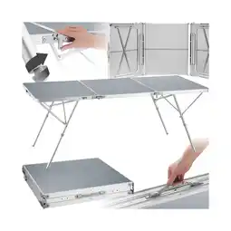 Netto Marken-Discount tectake Campingtisch, klappbar, bodenschonende, höhenverstellbare Füße, 180 x 70 x 70,5 cm Angebot