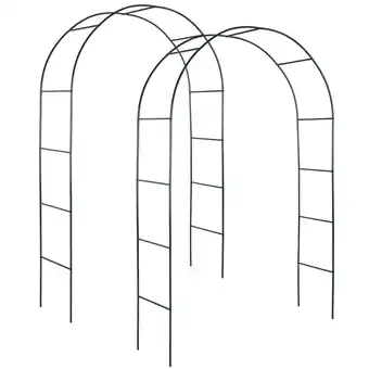 Netto Marken-Discount tectake 2er-Set Rosenbogen, aus Stahl, stabiler Halt, 140 x 40 x 240 cm Angebot
