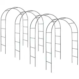Netto Marken-Discount tectake 4er-Set Rosenbogen, aus Stahl, stabiler Halt, 140 x 40 x 240 cm Angebot