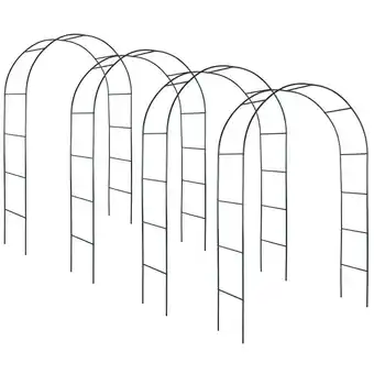 Netto Marken-Discount tectake 4er-Set Rosenbogen, aus Stahl, stabiler Halt, 140 x 40 x 240 cm Angebot