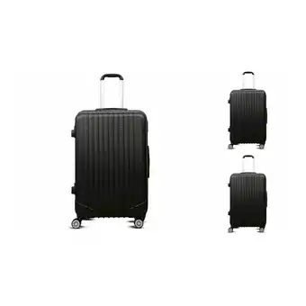 Netto Marken-Discount 3-tlg Travel ABS Hartschalenkofferset Trolley Zahlenschloss Angebot
