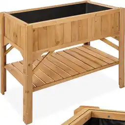 Netto Marken-Discount tectake Hochbeet, aus Holz, mit Ablage, Füllmenge 130 l, 119 x 57 x 90 cm Angebot