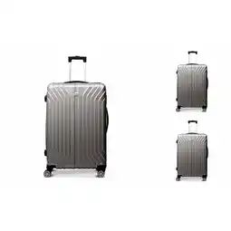 Netto Marken-Discount 3-tlg vertical line ABS Hartschalenkofferset Trolley Zahlenschloss Angebot