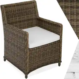 Netto Marken-Discount tectake Rattanstuhl, mit Aluminiumgestell, natürlich nachempfundenes Geflecht, 60,5 x 60,5 x 85 cm Angebot
