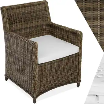 Netto Marken-Discount tectake Rattanstuhl, mit Aluminiumgestell, natürlich nachempfundenes Geflecht, 60,5 x 60,5 x 85 cm Angebot