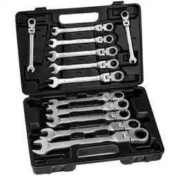 Netto Marken-Discount tectake Ratschenschlüsselsatz, 12-teilig, 8 - 22 mm, 72 Zahn-Getriebe, inklusive Kunststoffkoffer Angebot