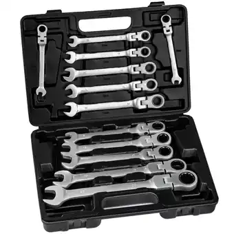 Netto Marken-Discount tectake Ratschenschlüsselsatz, 12-teilig, 8 - 22 mm, 72 Zahn-Getriebe, inklusive Kunststoffkoffer Angebot