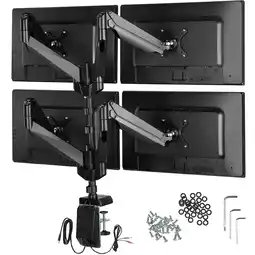 Netto Marken-Discount tectake Monitor-Halterung, für 4 Monitore, für VESA 75x75 bis 100x100, mit Kabelführung Angebot