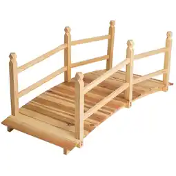 Netto Marken-Discount tectake Gartenbrücke, aus Holz, mit Geländer, 137 x 58 x 58 cm Angebot
