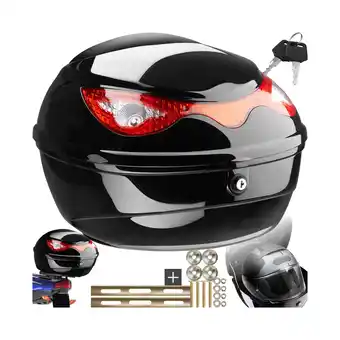 Netto Marken-Discount tectake Motorradkoffer, Volumen 22 l, für Mofas, Roller, Motorräder und Quads, großer Reflektor Angebot